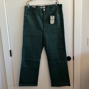 Green Wide Leg Jeans - Plus Size